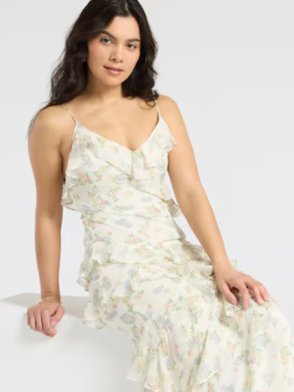 Floral Ruffle tiered midi Dress - Picture 3 of 5